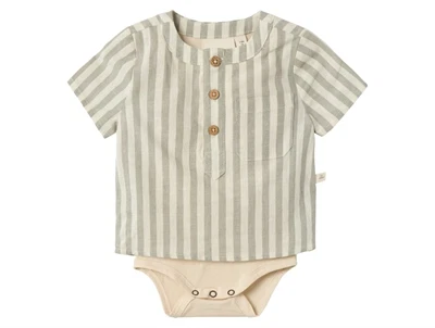 Lil Atelier turtledove stribet loose body skjorte
